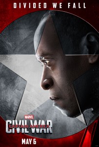 Don Cheadle stands alongside Iron Man in 'Captain America: Civil War.'